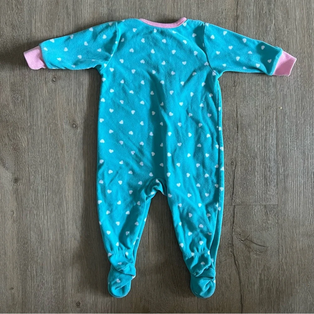 Baby Girl Fleece Footed Sleepers Lot – Size 6M – 3 Pack Elephants Llama Fox - Picture 9 of 10